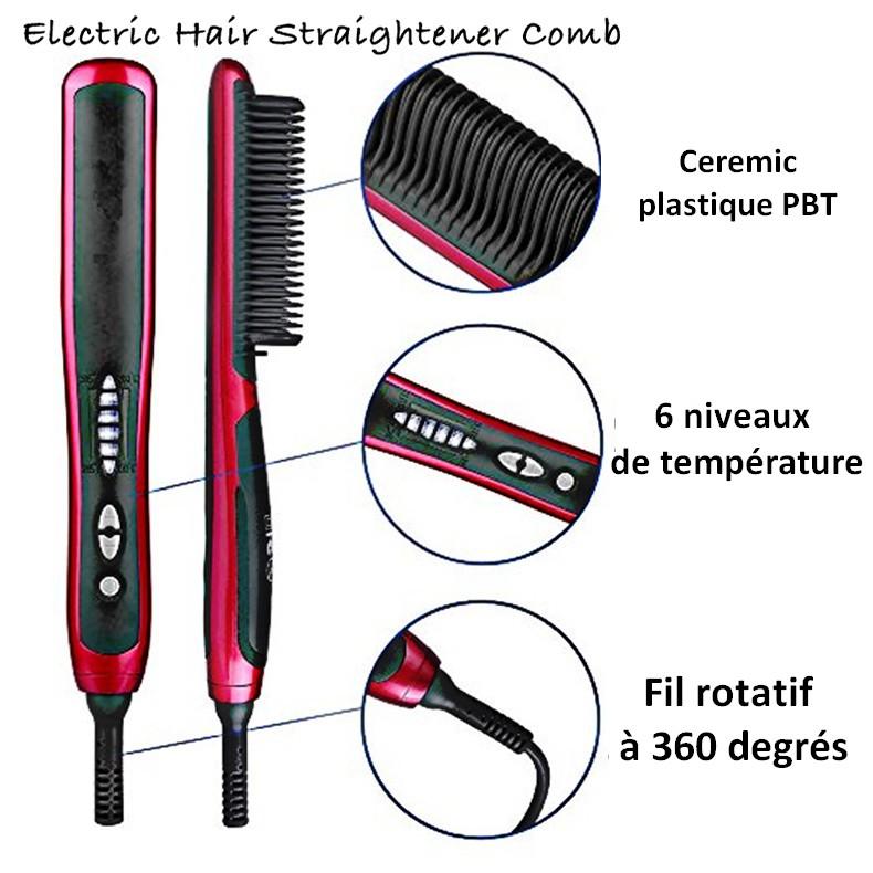 Brosse à cheveux à température constante a 6 niveaux